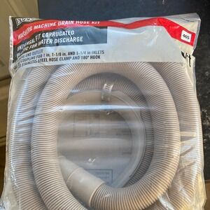 Everbilt 8ft Universal Corrugated Washing Machine Drain Hose Kit 1001298164 Gray